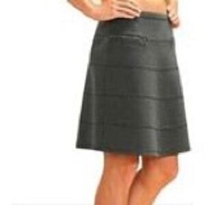 Athleta Gray Strata Stretch Cotton Ponte A-Line Zipper Mini Skirt Size XS Petite